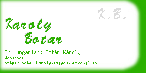 karoly botar business card