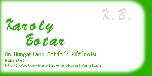 karoly botar business card